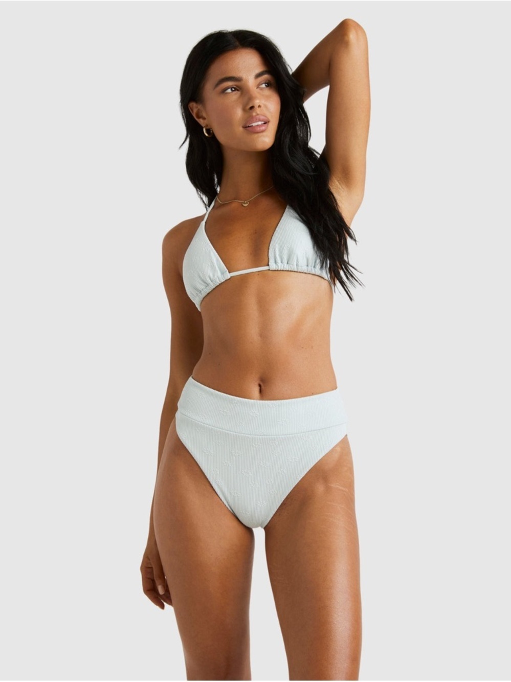 Rvca Maisey High-Rise Cheeky Bottom Women's Light Blue Size L NEW Bottom Only